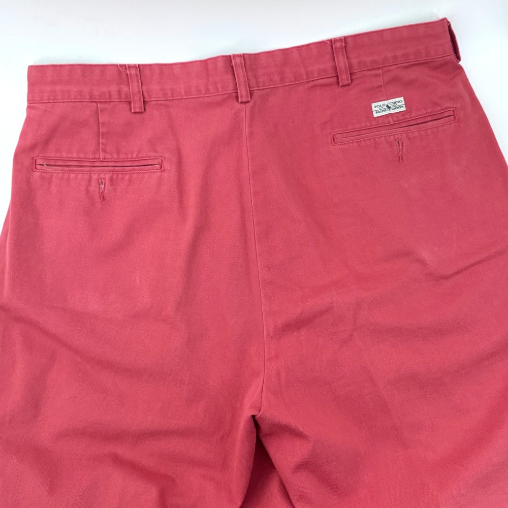 Polo Ralph Lauren Chino Shorts Mens 36  Coral  Pleated Cotton Classic - Picture 3 of 10